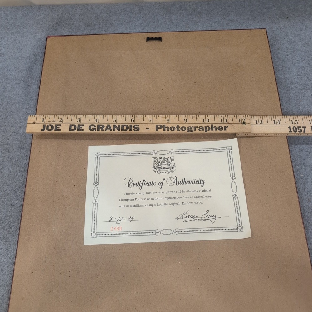 Alabama Crimson Tide 1934 National Champions Framed Poster COA Frank Thomas - Picture 7 of 7